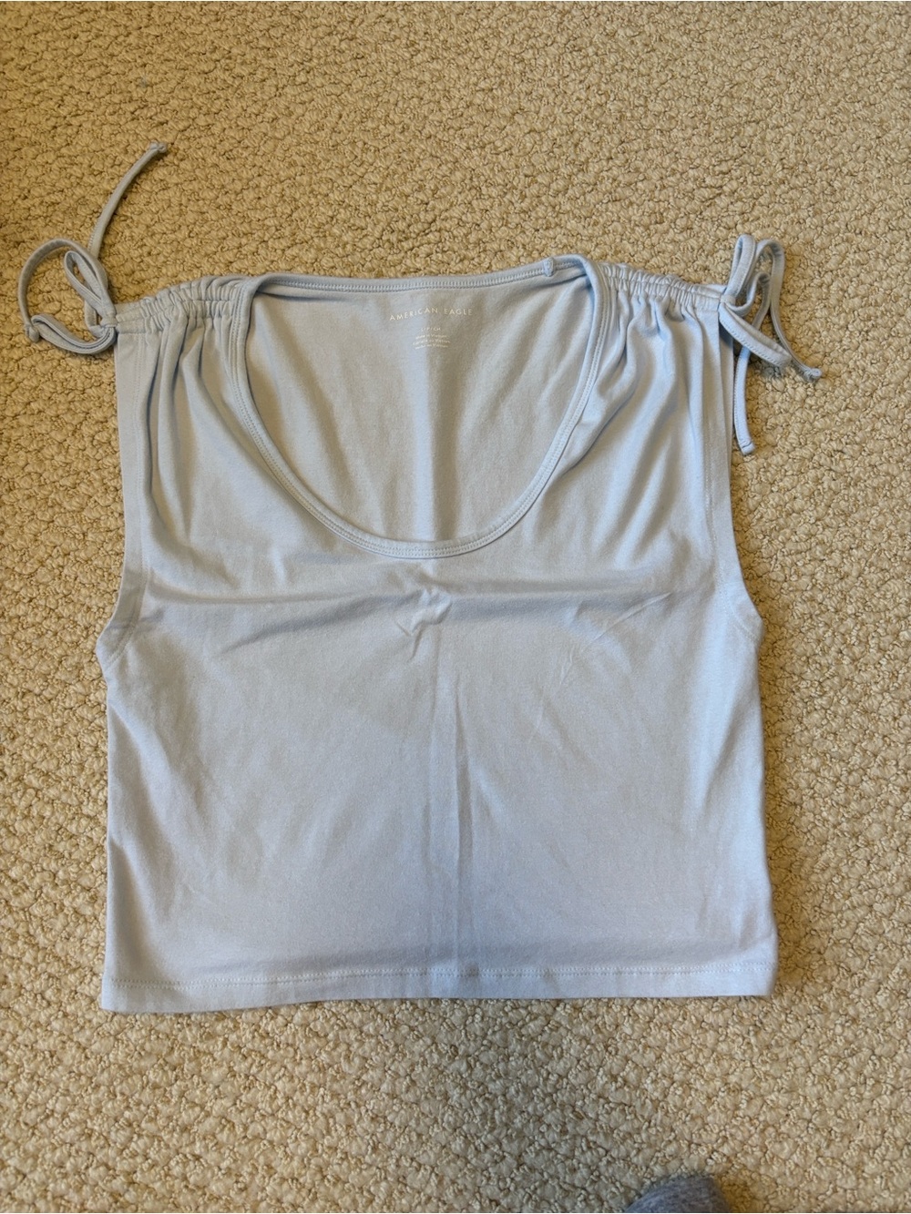 American Eagle Outfitters Light Blue Tie-Shoulder Scoop Tank